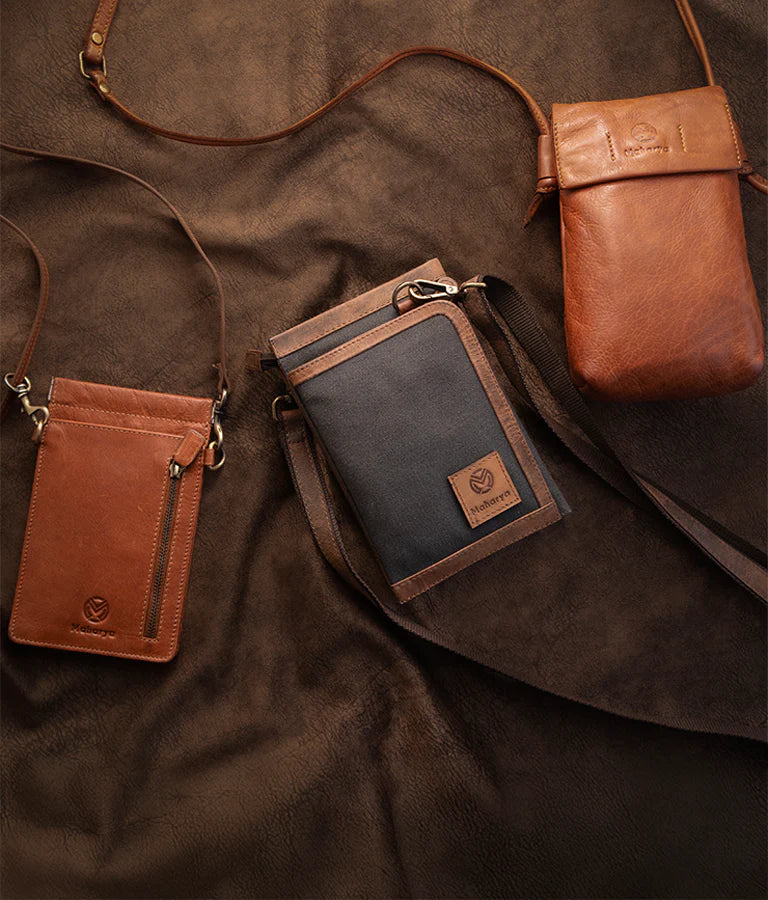 Sustainable leather accessories from Maharya, eco-conscious fashion